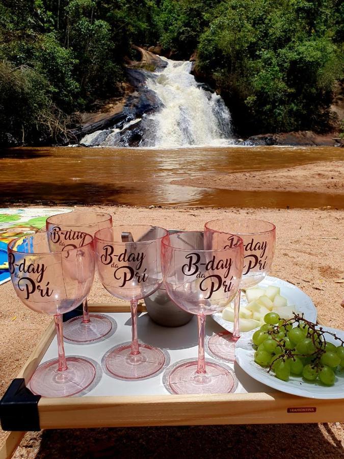 Casa De Campo Banheira, Lareira E Cachoeira Công viên tiểu bang Pedra Azul Ngoại thất bức ảnh
